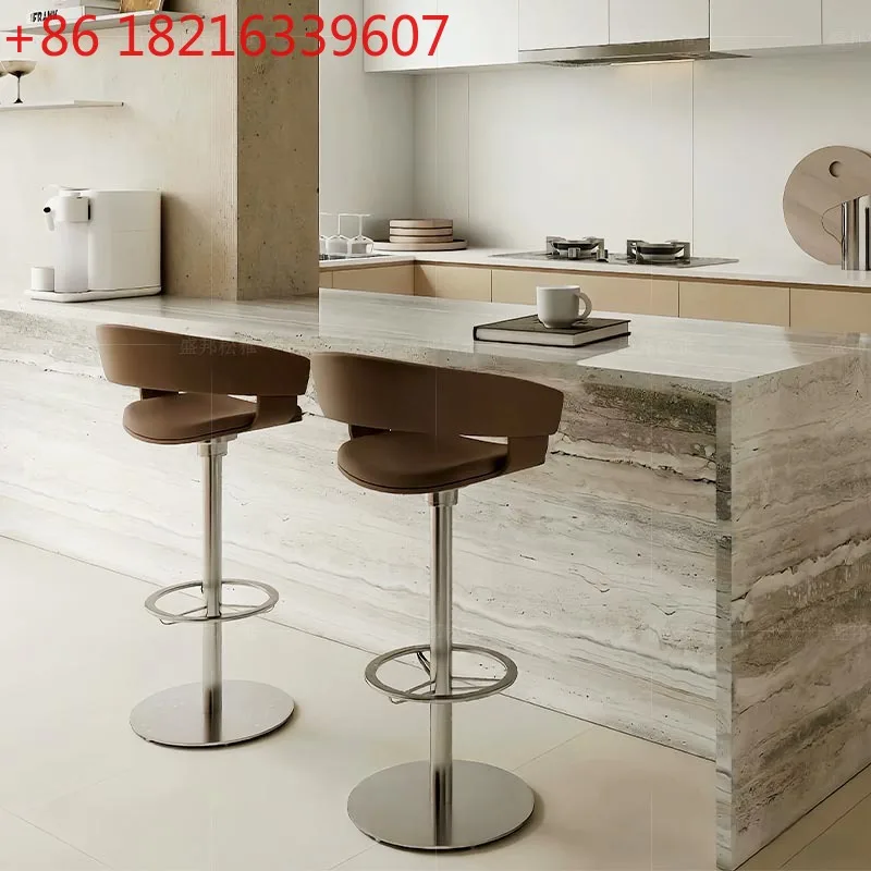 

Light luxury high-end bar chair Island dining chair Reception Modern high-end sense