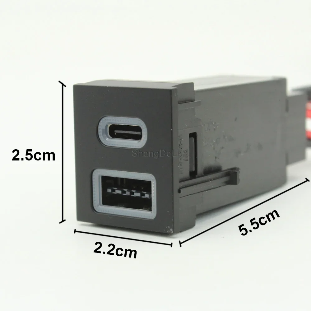 Car Dual Charger Socket USB QC3.0 Fast Charging Quick PD Charging USB Charger For Toyota RAV4 Car Accessories