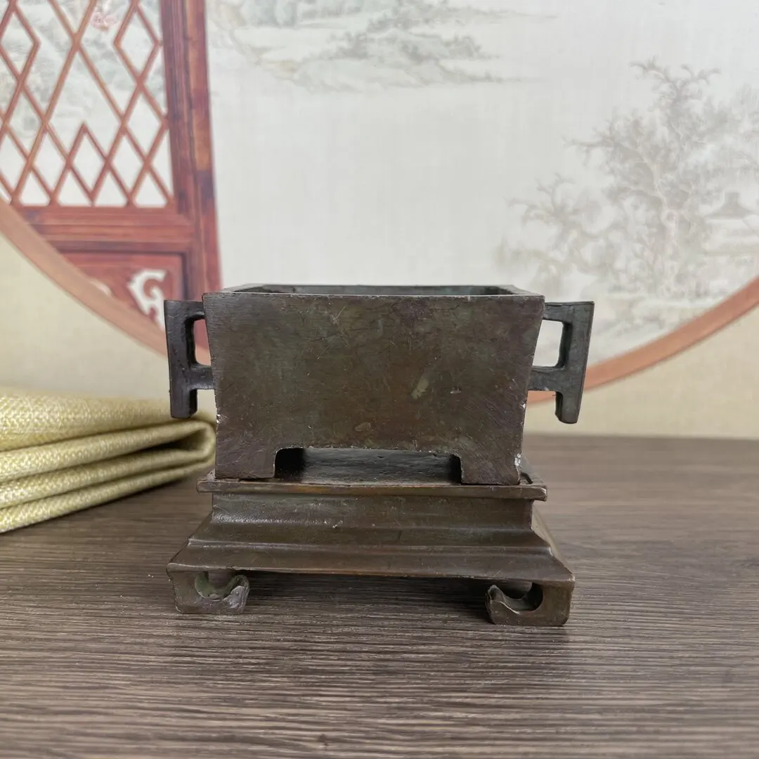 Antique Style Alloy Incense Burner Handmade Mini Horse Trough Tripod Censer