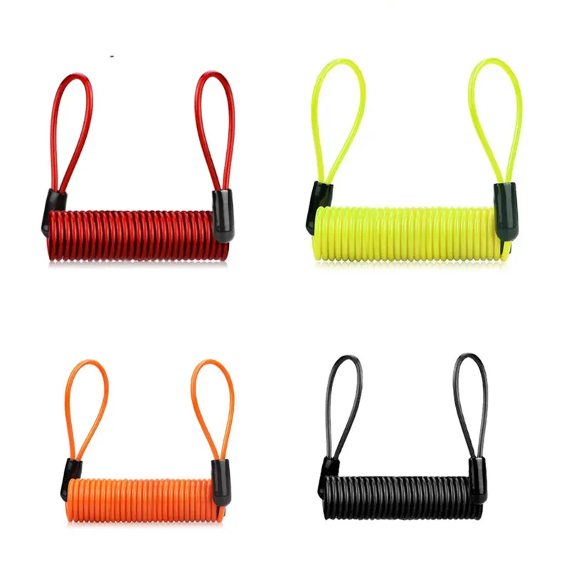 150CM Anti-Theft Motorcycle Brake Disc Lock with Alarm Scooter Bicycle Spring Rope Bag Protection 6 Colors Available