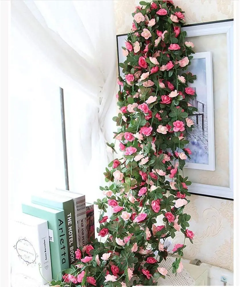 250cm Artificial Flower Plants Rose Christmas Garland for Wedding Home indoor outdoor wall Decoration Garden Diy Hot sales party