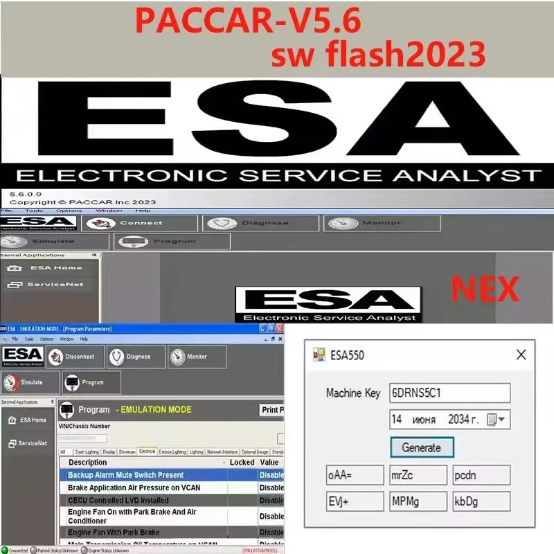 

2023 ESA Electronic Service Analyst 5.6 Paccar Unlock Keygen with SW Flash File - Free Installation Assistance