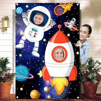 Space Birthday Decorations Space Themed Party Decorations Birthday Party Supplies Space Photo Prop Space Backdrop Banner