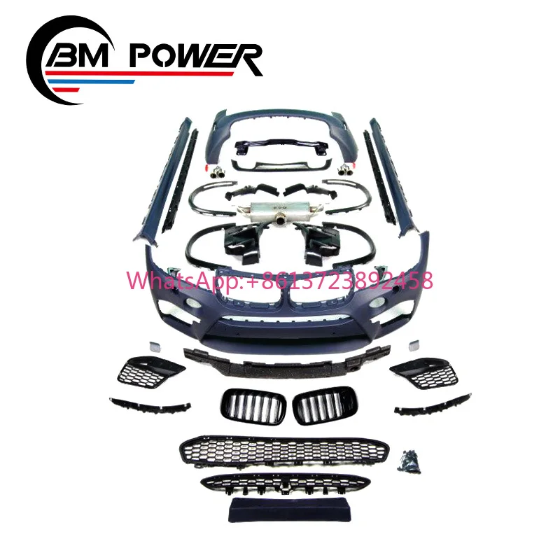 X5 F15 Body Kit X5 M Style High Quality pp Material 2013- 2018y Front Bumper Rear Bumper Car Side Skirt Facelift