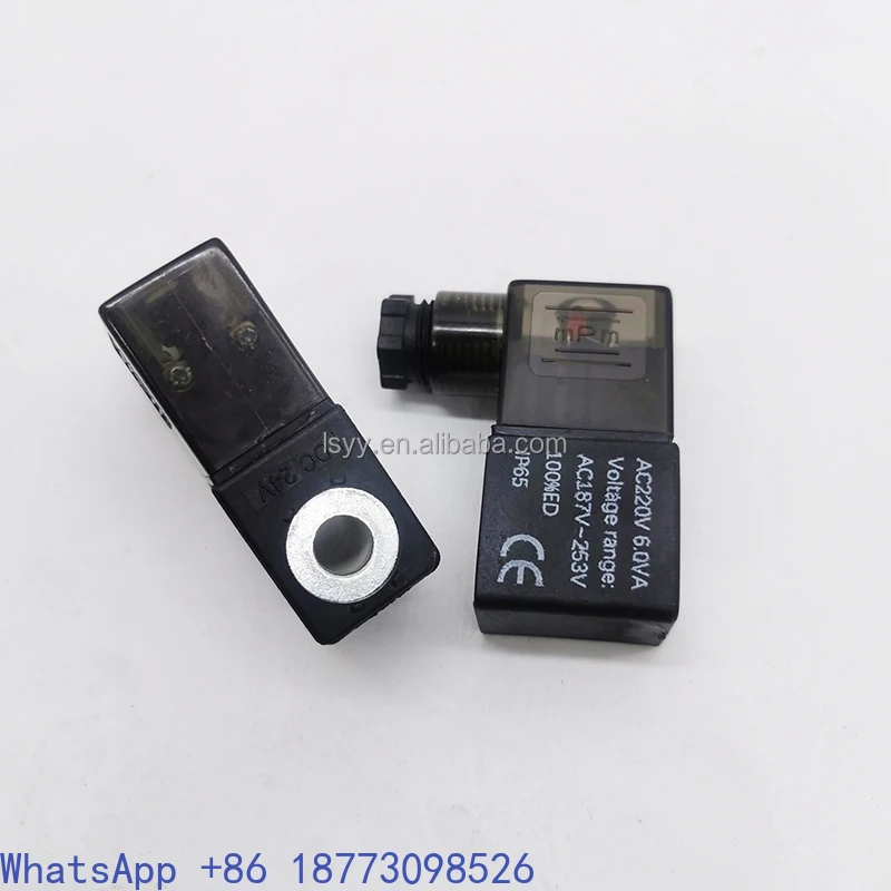 10PCS 4V Series Pneumatic Solenoid Valve Coil 4V210-08 Valve Head 4V310 Pure Copper 4V410 with Lamp DC24V