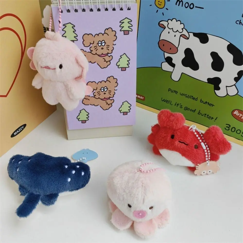 Moda peluche organismi marini portachiavi granchio polpo peluche bambola portachiavi ciondoli morbidi divertente ciondolo pesce decorazione zaino