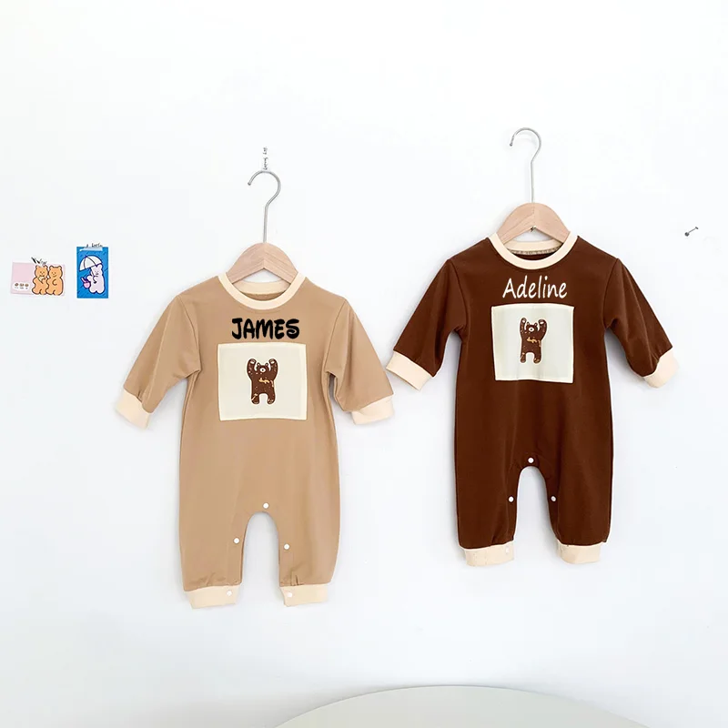 

Infant And Toddler Cartoon Teddy Bear All In One Long Crawling Suit, Personalized Gift For Newborns, Baby Long Sleeved Clothing