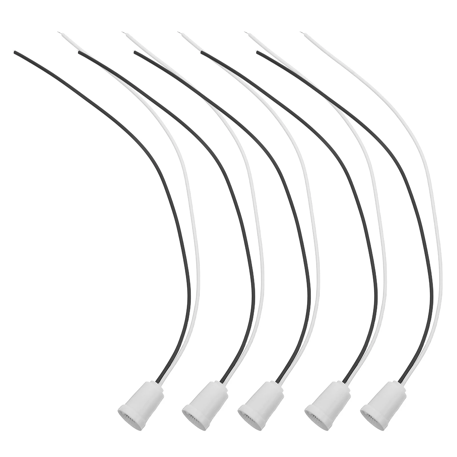 5pcs E12 Lamp Socket With Cord White Bulb Holder Base For Diy Pendant Lighting Indoor Office Garden Decor - Light Socket