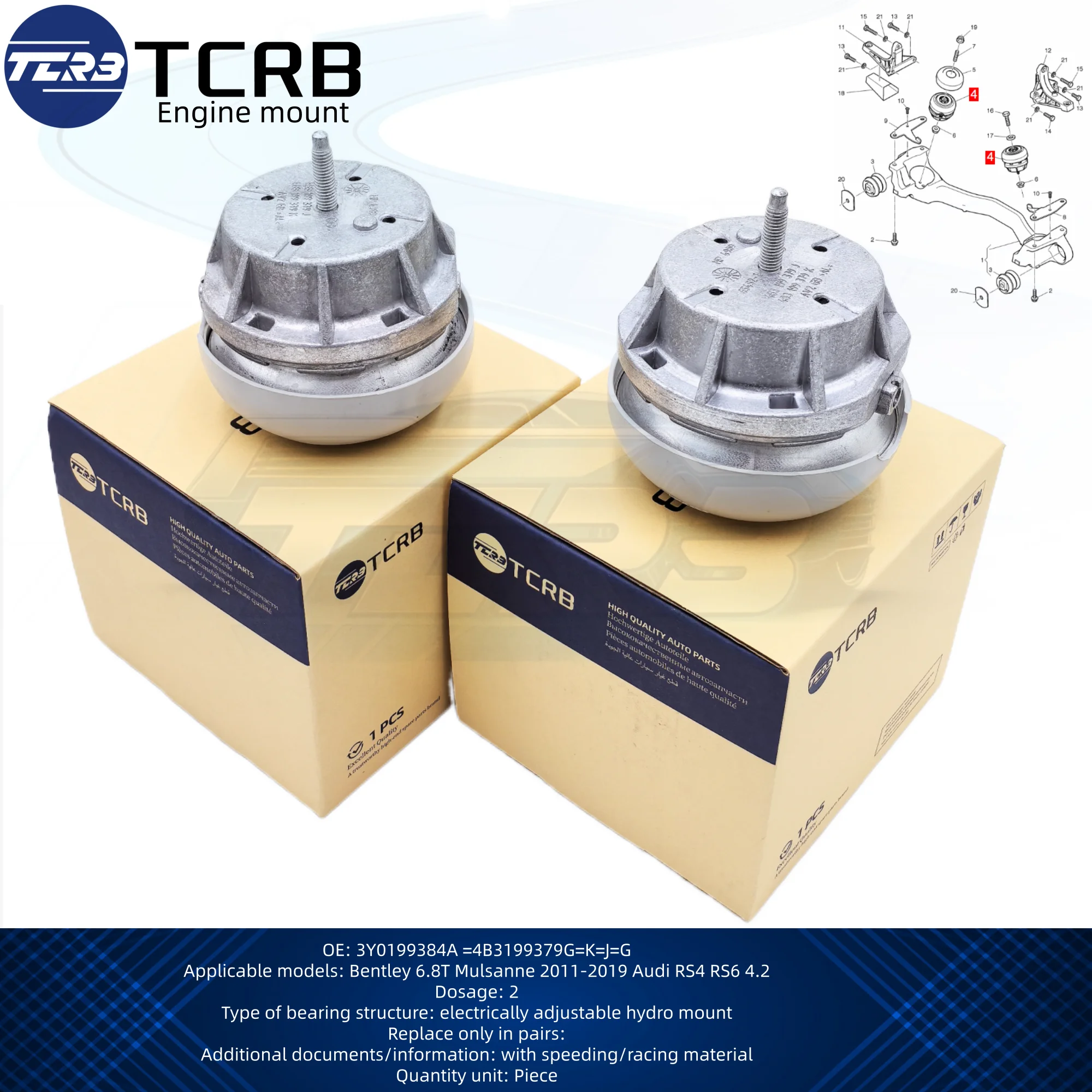 Cars Parts Supplier 3Y0199384A Auto Car Engine Spare Parts for Bentley Mulsanne Engine Mounts 3Y0 199 384 a