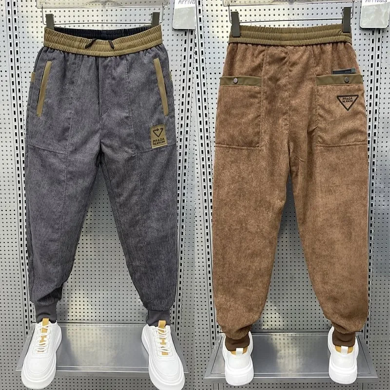 Man Corduroy Sweatpants Autumn Winter Men Baggy Joggers Fashion Streetwear Casual male Harem Pants Plus Size Fashion Trousers