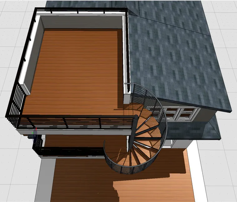 التخصيص حديقة في الهواء الطلق فناء الدرج لف سلم منحني في الهواء الطلق الخارجي الفولاذ المقاوم للصدأ دوامة الدرج #3