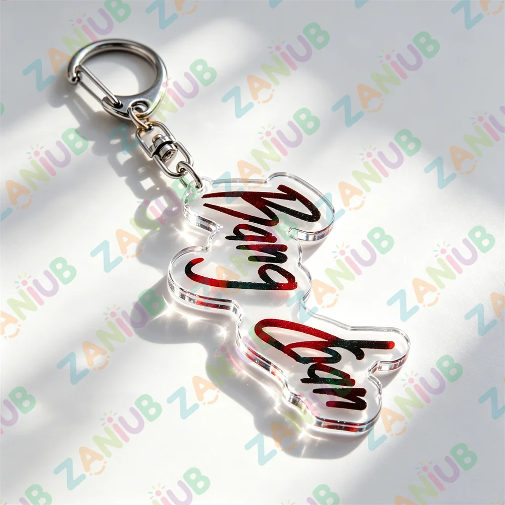 Popular Kpop Fashion Band Members Signature Keychains Acrylic Keyrings Jewelry Key Ring Purse Phone Bag Charm Fans Friends Gifts