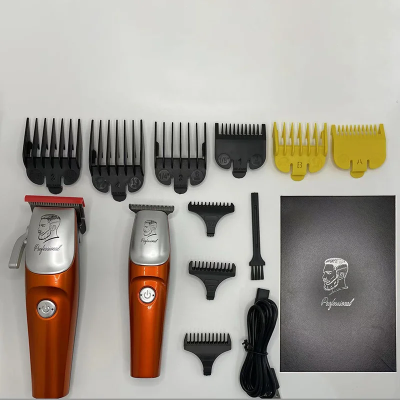 2024 Men's Professional Barber Shop Salon Hairdressing Hair Clipper Trimmer Parent Machine Set Ceramic Blade 6500RPM Low Noise