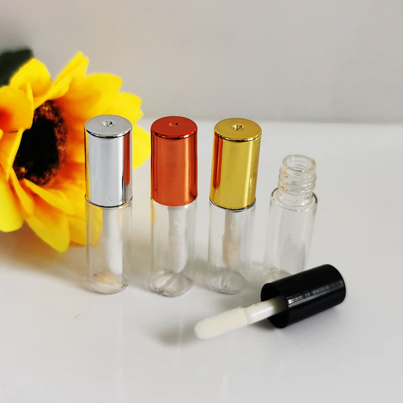 1.2ml Empty Lip Gloss Tubes Portable Plastic Elegant Liquid Lipstick Containers Round Mini Sample Refillable Bottles for Travel