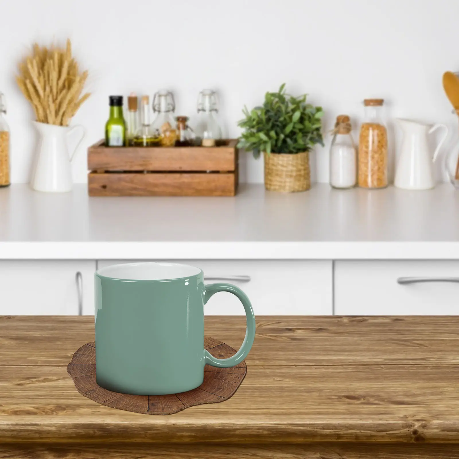 

Набор из 6 деревянных водонепроницаемых термостойких подставок в европейском стиле, утолщенные пробковые коврики для чашек, защитные подставки для стола, домашний поднос для напитков