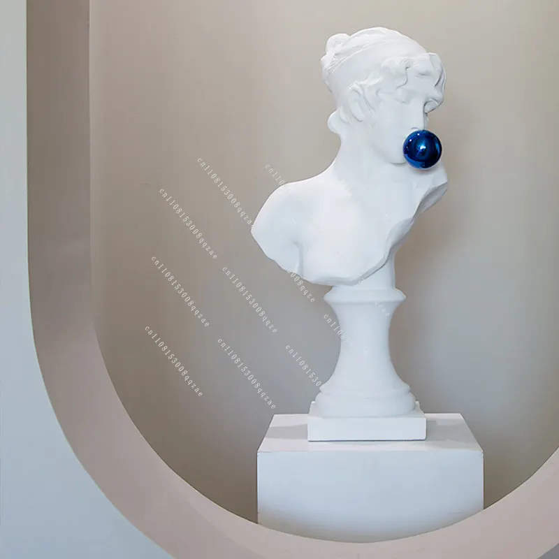 French Porch Column Bubble Girl Sculpture Large 80 Cm Art Ornament Villa Beauty Soft Decoration