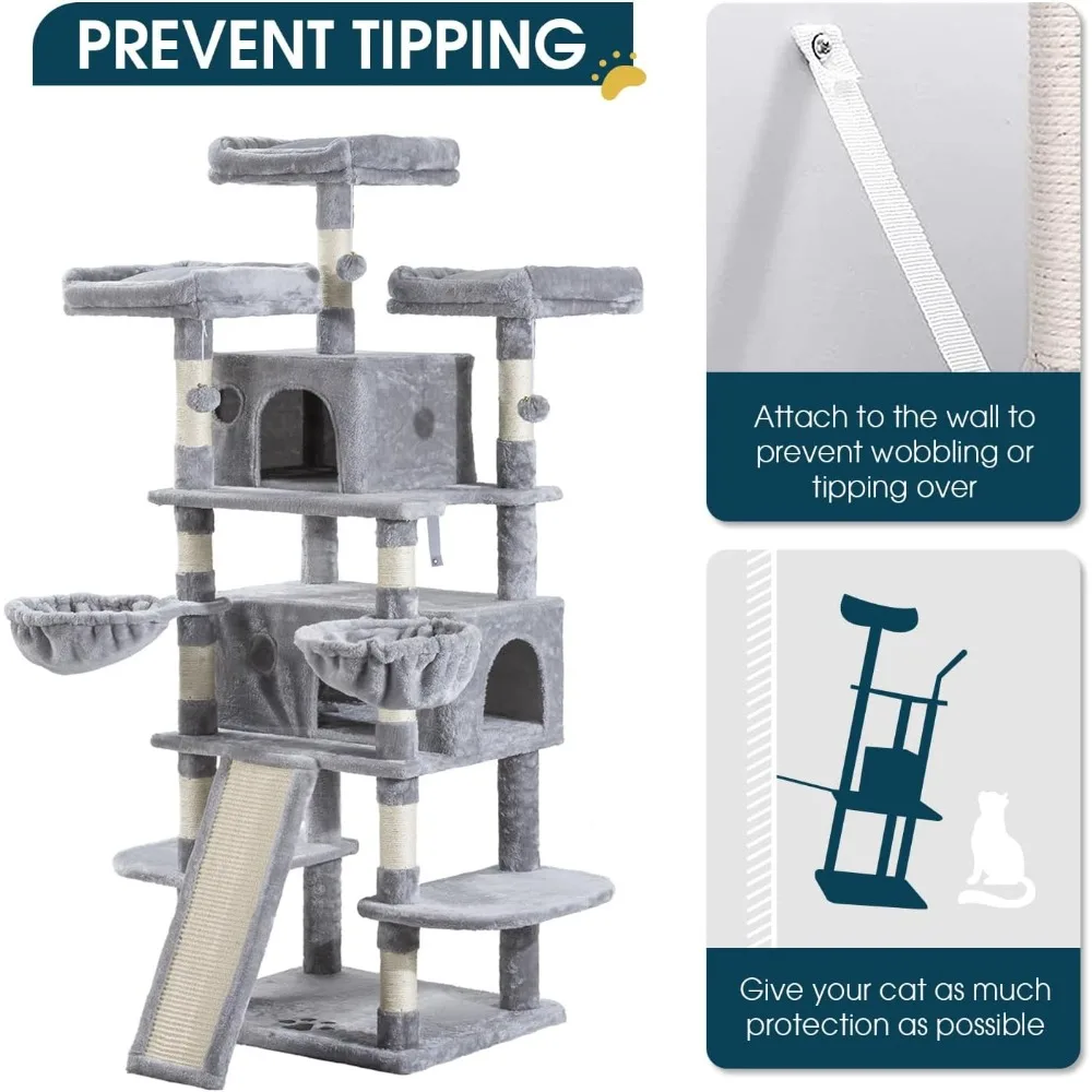 68" Multi-Level Cat Tower 4