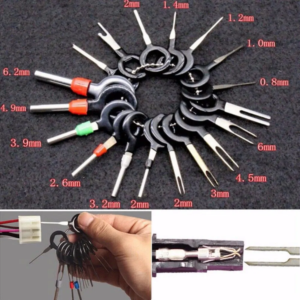 29Pcs/set Wire Terminal Removal Tool Car Terminals Assemble Disassemble Tool Plug Connector Extractor Puller Release Pin