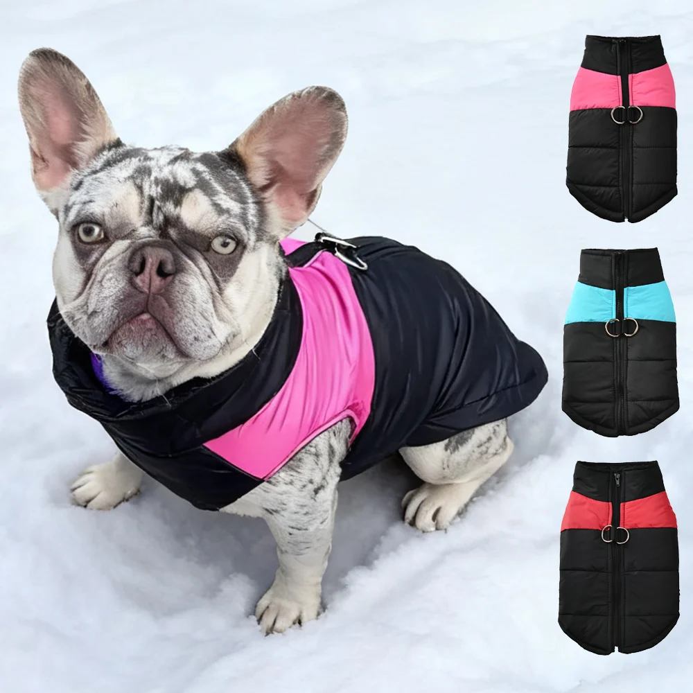 Wasserdichte Haustierkleidung mit D-Ring, warme Winter-Hundejacke für den Winter, gepolsterte Haustierweste, Mantel für kleine große Hunde, Golden Retriever