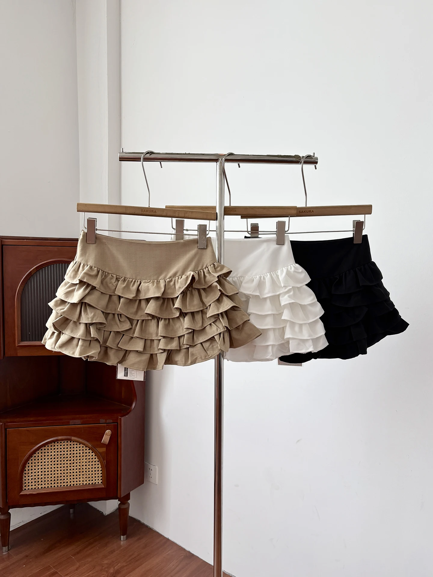 Elegant High Waist Cake Skirt Women's Half Body Anti-Light Flooded Multi-Layer Pleated Lace  Anti-Light Summer New Arrival