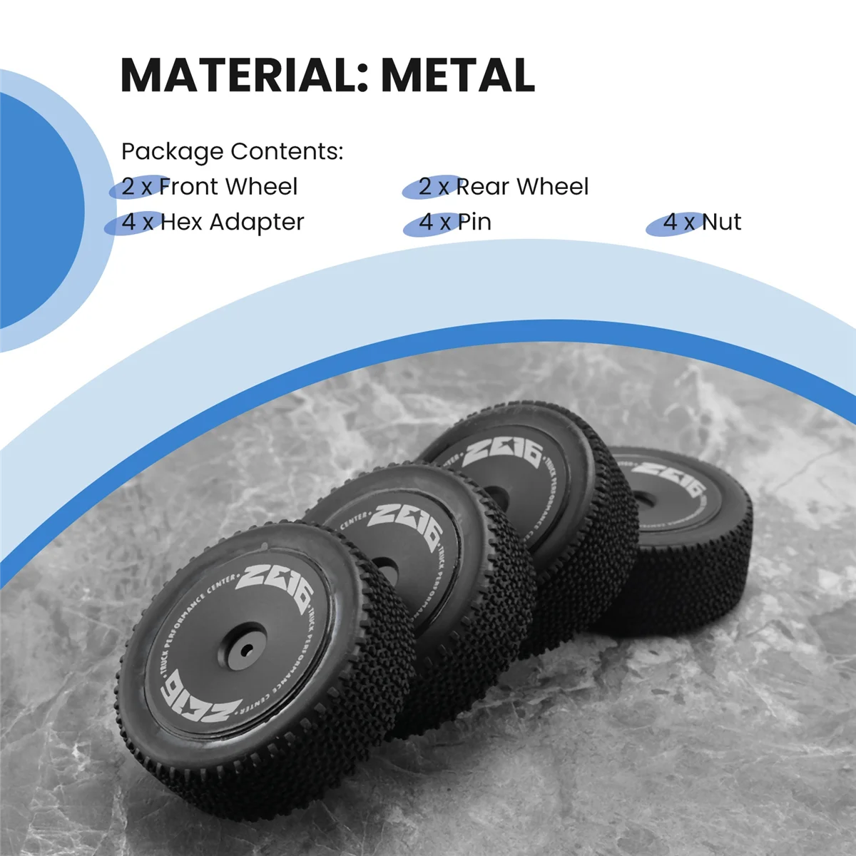 

4Pcs Rubber Wheel Tire Tyre with Hex Nut for Wltoys 144001 144010 124016 124017 124018 124019 RC Car Upgrade Parts,1