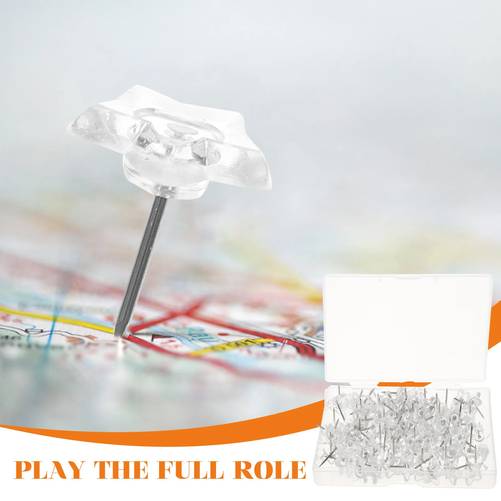 

100Pcs Map Push Pins Delicate Multi-Function Thumbtacks Compact Reusable Small Thumb Tacks Home Office Study Cork Board Fixers