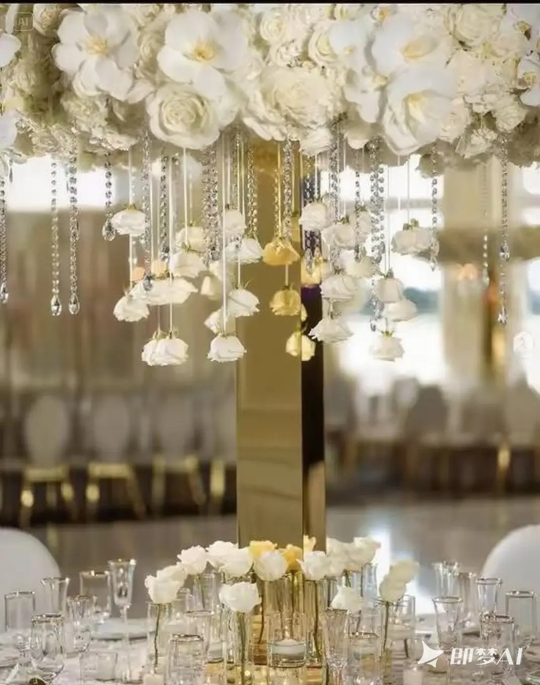 Hochzeitstisch-Mittelstück-Vase aus Metall für Blumenarrangements - Elegante Dekoration für Events, Partys, Zuhause und Hotels, Moderne Feiertagsdekoration – Detail 3