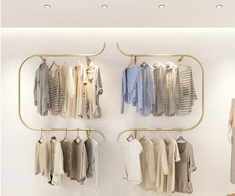 

Clothing store display rack double hanger children's clothing rack decoration display rack
