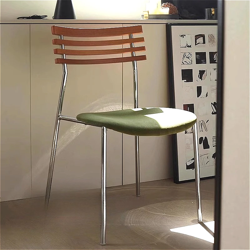 

Retro Dining Chairs Nordic Wooden Movable Chairs Minimalist Comfortable Interior Chair Household Kitchen Dining Room Furniture