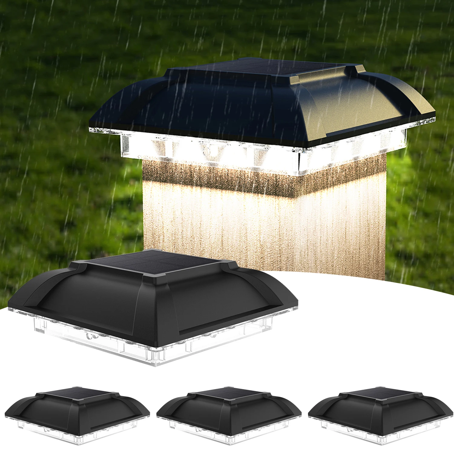 Outdoor Solar Light Post IP65 Villa Column Lamp LED for Fence Gate Pillar Head Garden Patio House Entrance Lighting