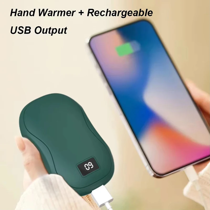 50000mAh Hand Warmer Large Capacity Fast Heating Pocket Portable Warmer Safe and Durable Digital Display Winter Warming Supplies