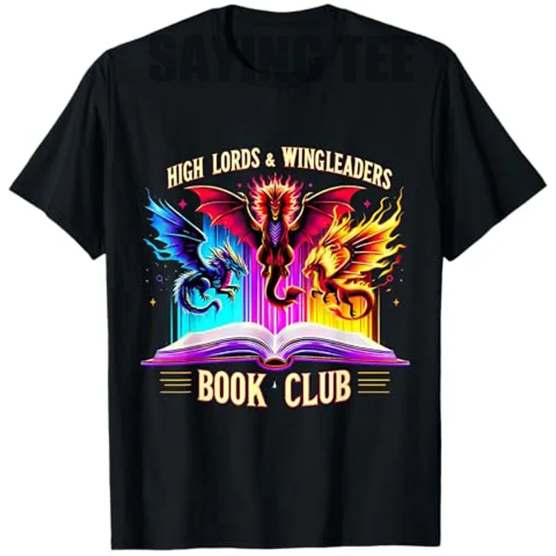 

High Lords Wingleaders Dragons Book Club Graphic Tee Cotton Crew Neck Short Sleeve T-Shirt Reading