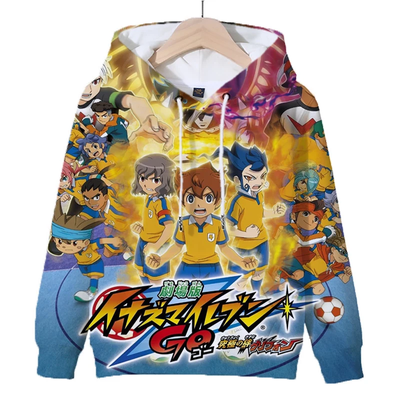 Inazuma Eleven Go Print Hoodies Autumn Sweatshirts Cartoon Tops Kids Clothes Harajuku Hoodie for Boys Girls Pullovers Sudadera