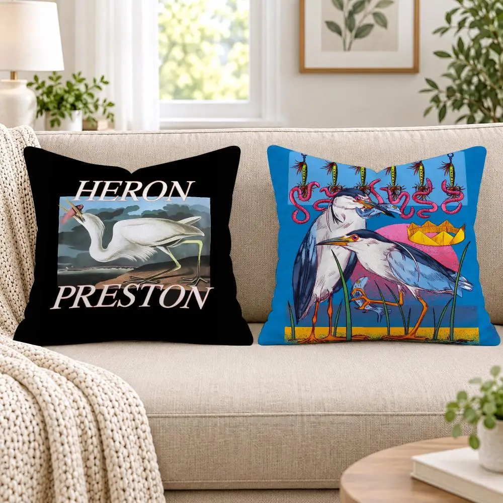 Brand H-Heron Preston Cushion Cover Short Plush Double-Sided Printing Sofa Bedroom Pillow Case Aesthetic Home Decor