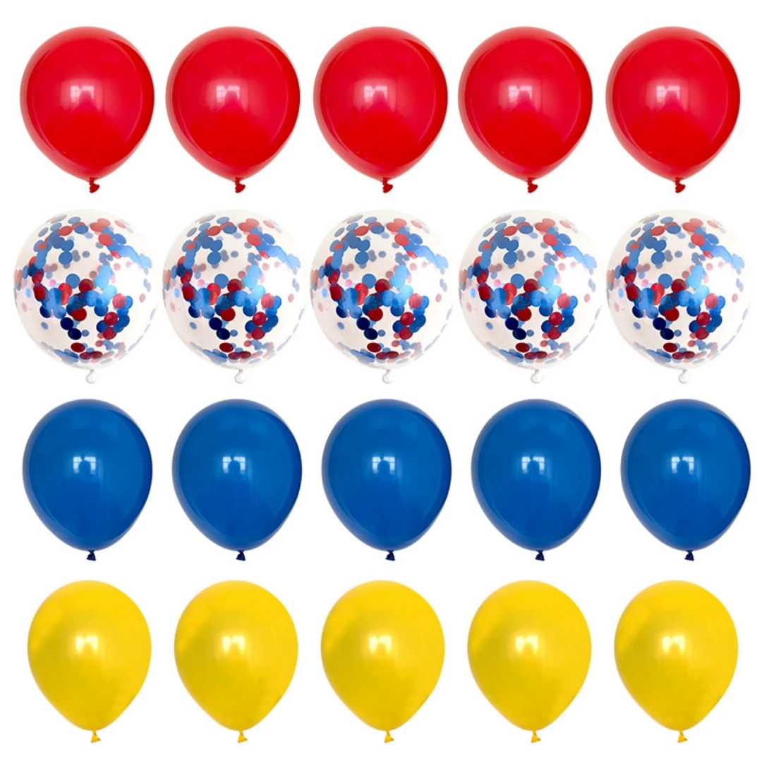 Carnival Circus Balloons Set Red Blue Yellow Confetti Ballon Kid Boy Girl Birthday Toy Party Decoration Baby Shower Decor Globos