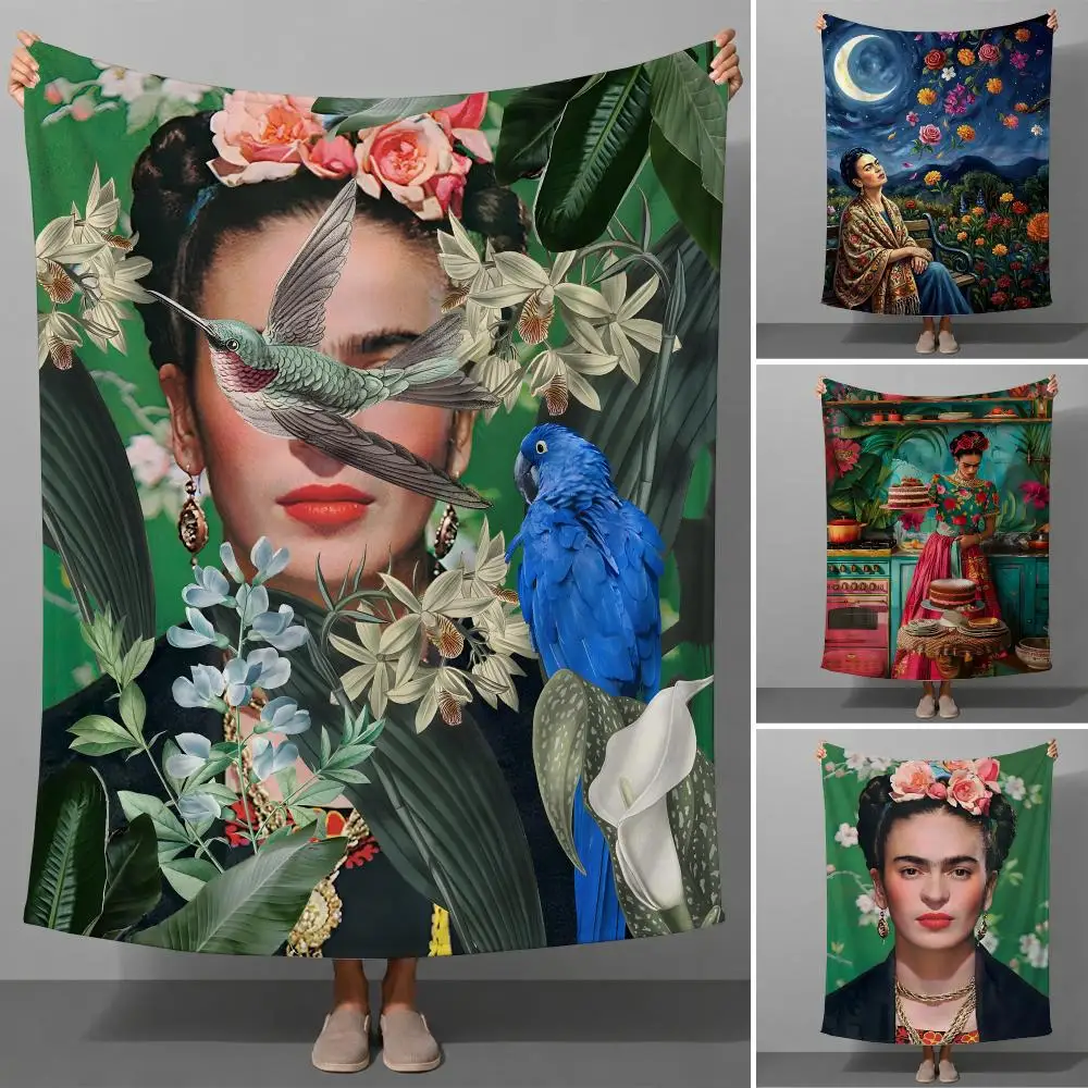 Art F-Frida Kahlo Mexican Artist Surrealism Throw Soft Flannel Throw Blanket for Couch Bed Sofa Warm Cozy Lightweight All Season