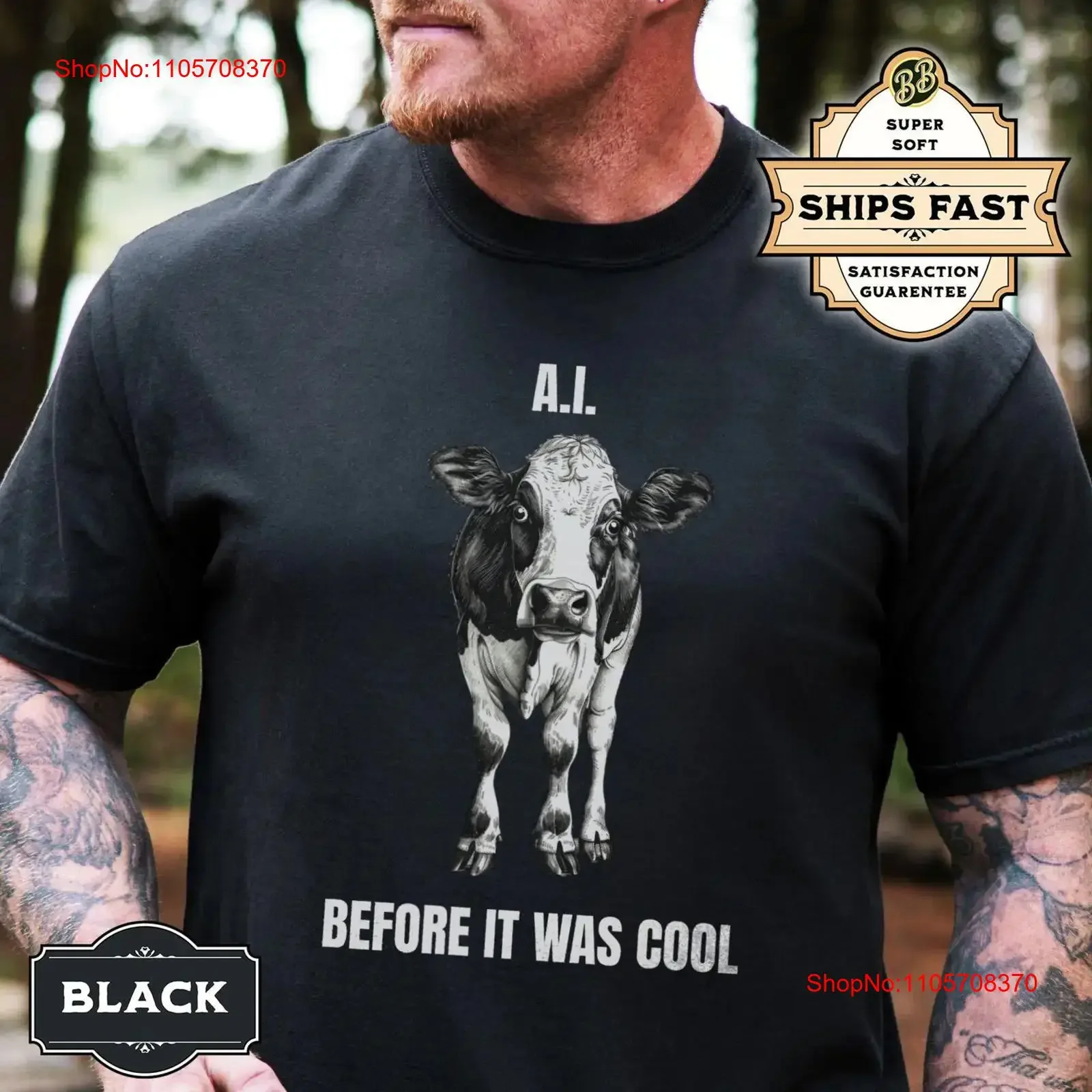 Funny Veterinarian Cow T Shirt AI for Dairy Cattle Farmer Heifer Artificial Insemination Intelligence Joke vintage Washed