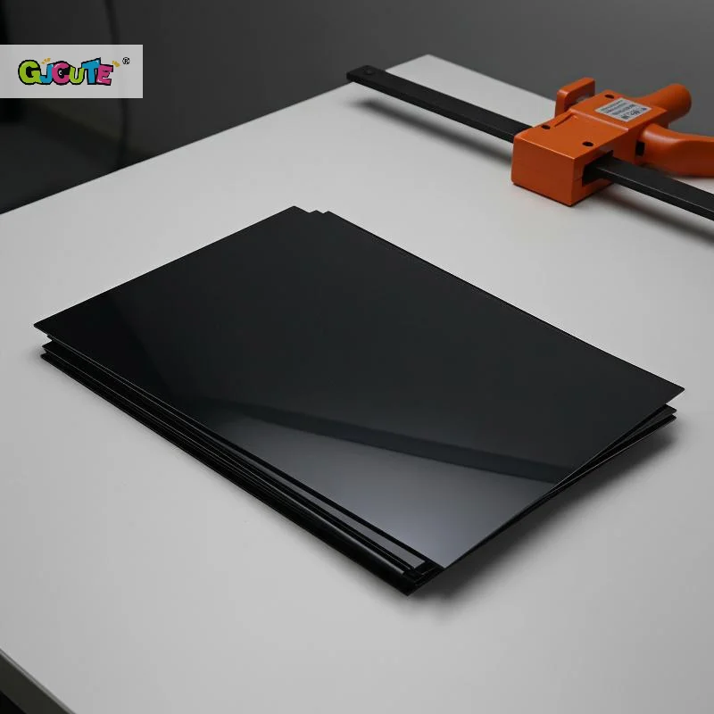 1Pcs ABS Plastic Sheet Black Board 1mm 2mm Black Rigid Thermoplastic Board For Signs Crafts DIY Projects