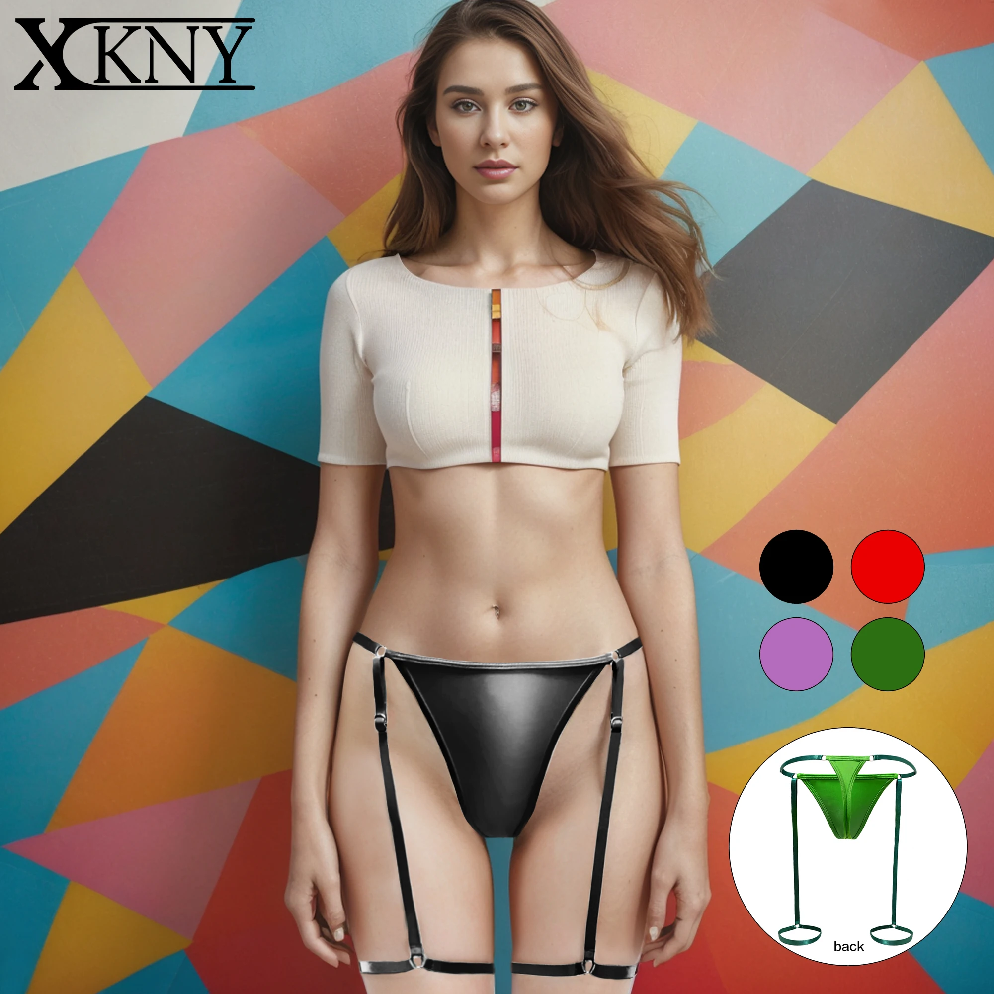 XCKNY Satin oily thong Women\'s thong sexy silky bikini Leggings thong Sexy Strap thong Swimming Pool Party Bottoms GLOSSY thong