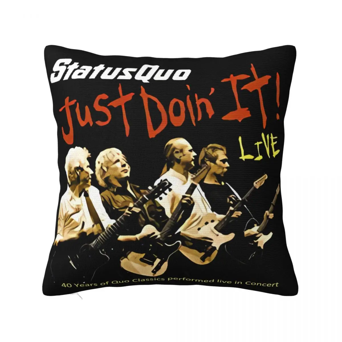 

Okoufen Status Quo Just Doin It Funk Album Cover Mens CrewT Surprise Loose Trend Cotton Interested Pillow Case