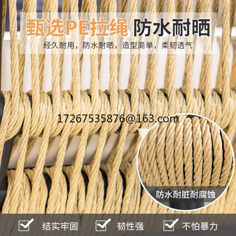 Sofa ogrodowa, stolik kawowy, rattanowy zestaw mebli ogrodowych, na dziedziniec, zestaw krzeseł rattanowych do wypoczynku, balkon na świeżym powietrzu, meble ogrodowe