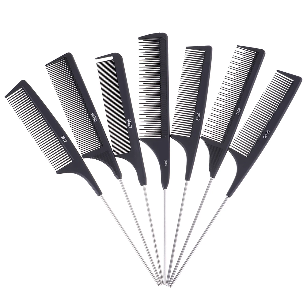 1Pc Professional Hair Tail Comb Salon Cut Comb Styling Stainless Steel Spiked.