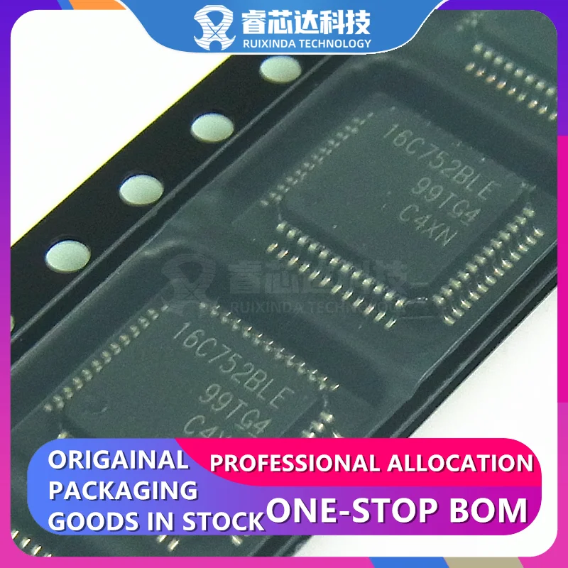 TL16C752BLPTREP 16C752BLE LQFP-48 UART IC 2, DUART Channel 64 Byte 48-LQFP (7x7) TL16C752 TL16C752BTPTREP TL16C752BPTR NEW IC