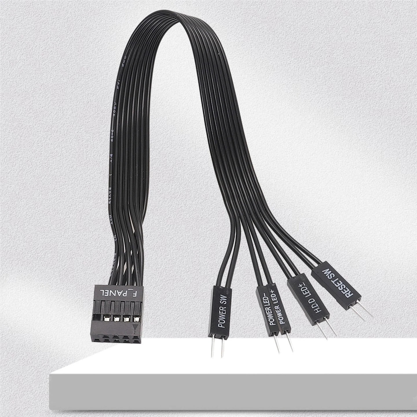 RGEEK 20cm F_PANEL 2.54mm Fパネル メス-2ピン電源リセットSW HD LEDオス PCマザーボード電源スイッチリセットHDDハードドライブ用