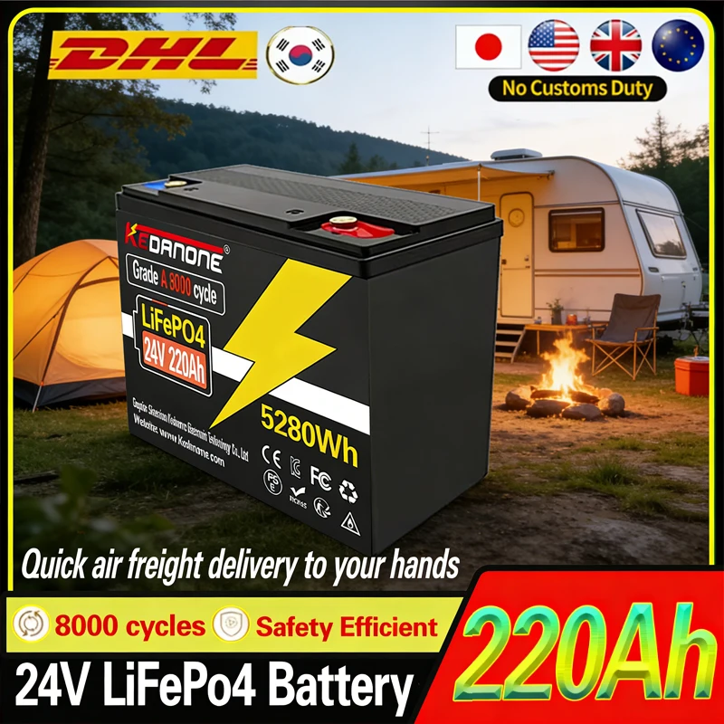 

LIFEPO4 24V 32700 220AH Battery Is Integrated with BMS 100A for RV Solar External Rechargeable Network Lithium Iron Phosphate