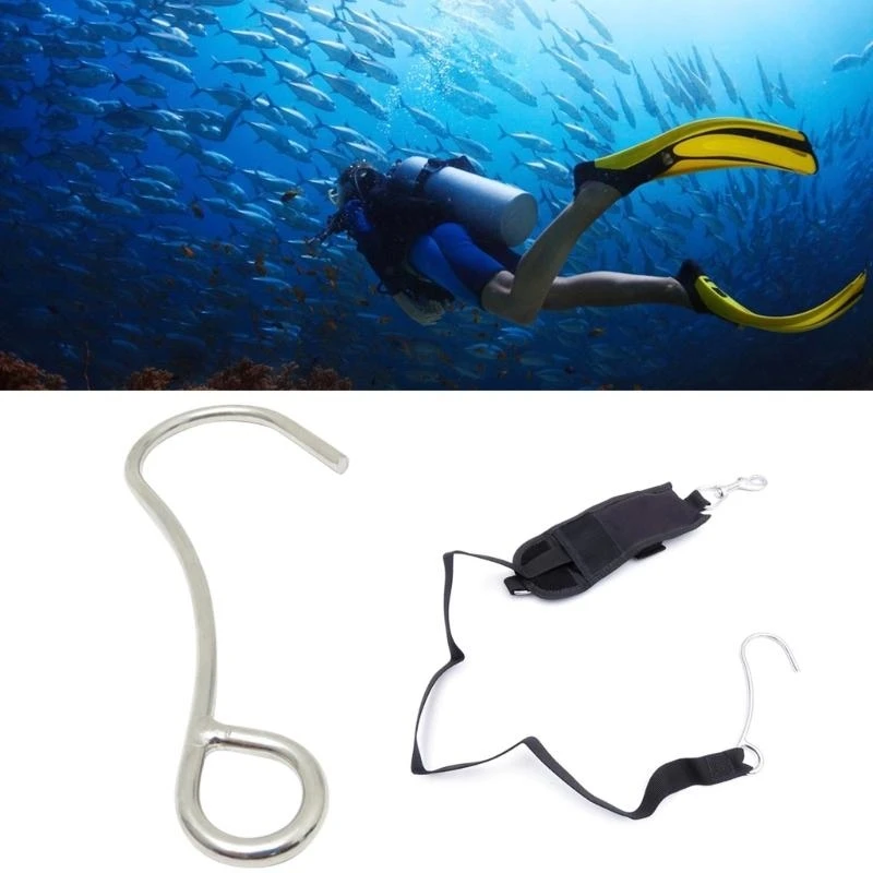 652F Stainless Steel Reef Hook Scubas Dive Current Single Hook Corrosion-Resistant