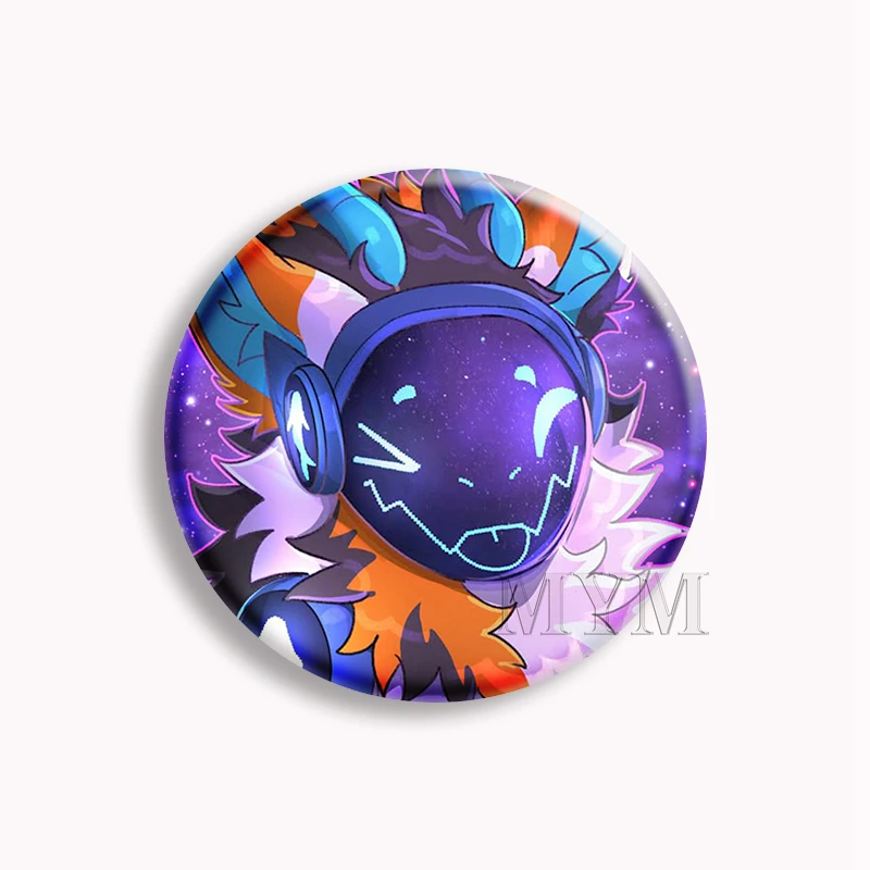 Purple Grumpy Protogen Anime Soft Button Pin Creative Chilling Cartoon Brooch Badge Bag Decor Accessories Fans Collect Gifts