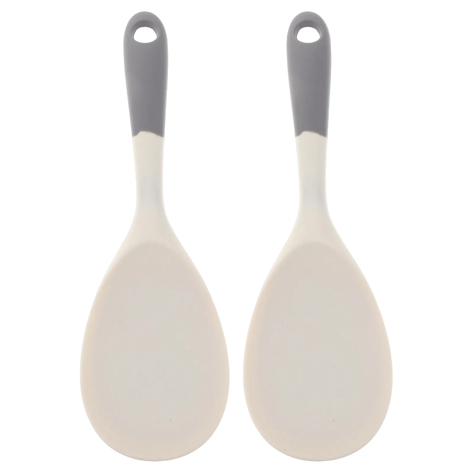 Paquete de 2 espátulas de silicona antiadherentes resistentes al calor con mango ergonómico para servir arroz en la cocina
