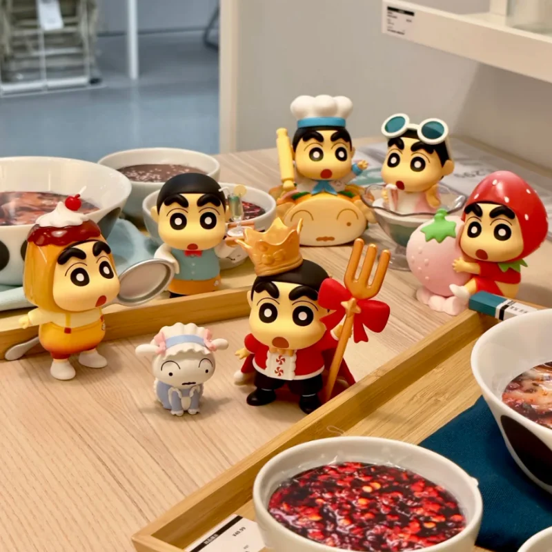 Crayón de preventa Shin Chan, caja ciega de la serie Kasukabe, figura de acción Kawaii, decoración de escritorio, adorno, juguetes para regalos