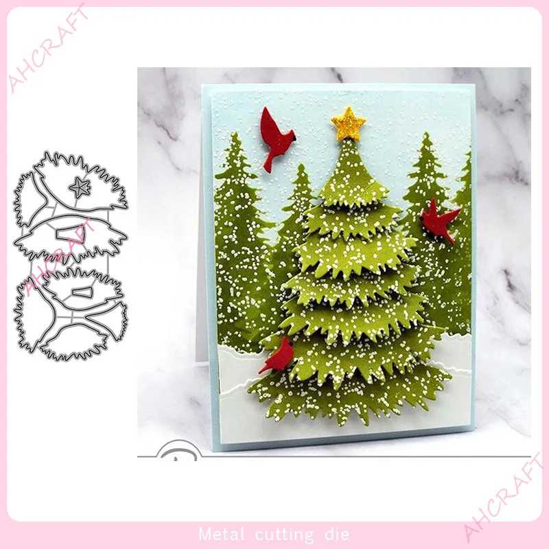 3D Metal Cutting Dies Crystal Christmas tree Card Cut Die Knife Mold Scrapbook Paper Craft Knife Mould Blade Punch Stencils Dies